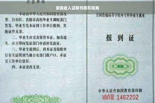 家庭收入证明书撰写指南