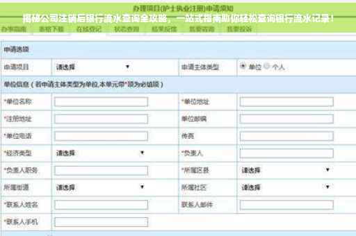 揭秘公司注销后银行流水查询全攻略，一站式指南助你轻松查询银行流水记录！