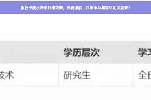银行卡流水账单打印攻略，步骤详解、注意事项与常见问题解答?