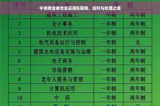 中铁就业者毕业证遗失困境，应对与处理之道