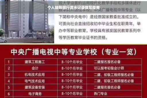 个人转账银行流水记录撰写指南