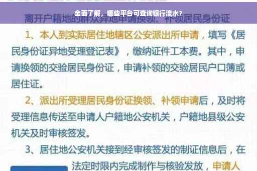 全面了解，哪些平台可查询银行流水？