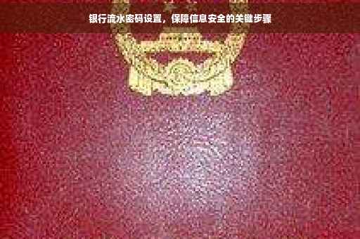 银行流水密码设置，保障信息安全的关键步骤