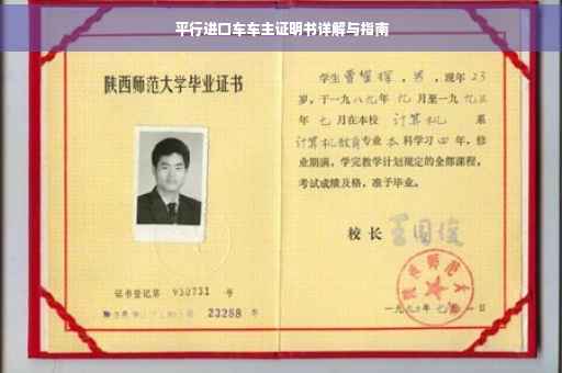平行进口车车主证明书详解与指南