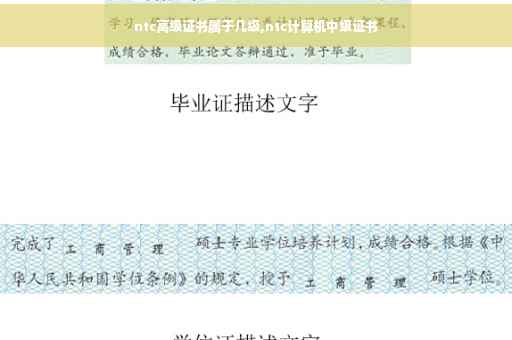 ntc高级证书属于几级,ntc计算机中级证书