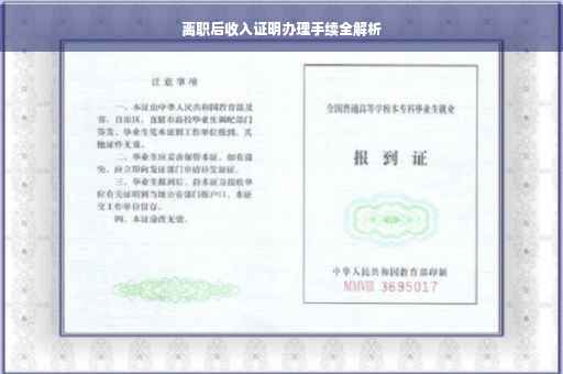 离职后收入证明办理手续全解析
