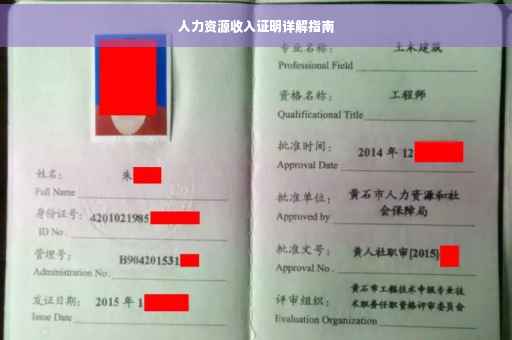 人力资源收入证明详解指南