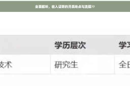 全面解析，收入证明的开具地点与流程??
