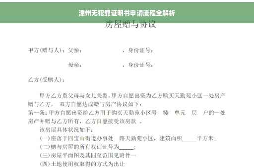 漳州无犯罪证明书申请流程全解析