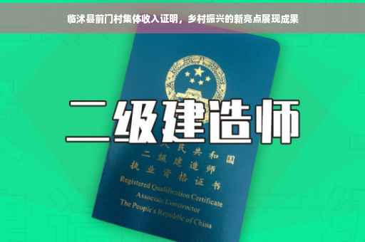临沭县前门村集体收入证明，乡村振兴的新亮点展现成果