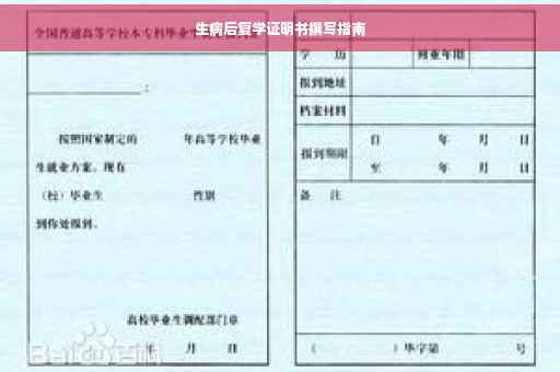 生病后复学证明书撰写指南