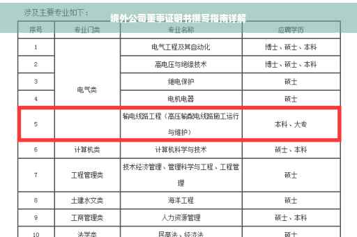 境外公司董事证明书撰写指南详解