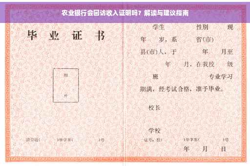 农业银行会回访收入证明吗？解读与建议指南