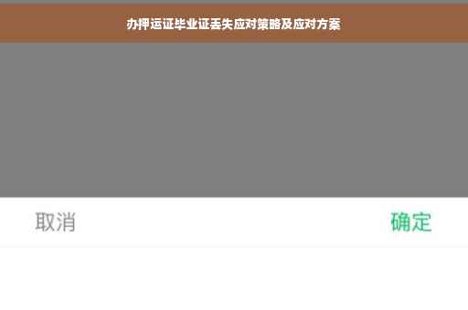 办押运证毕业证丢失应对策略及应对方案