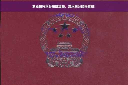 农业银行积分获取攻略，流水积分轻松累积！