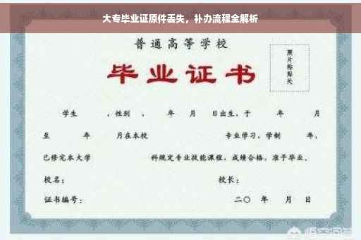大专毕业证原件丢失，补办流程全解析