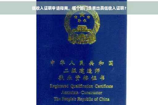 低收入证明申请指南，哪个部门负责出具低收入证明？