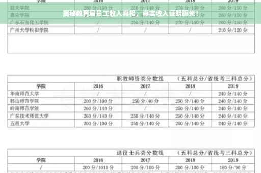 揭秘教育局员工收入真相，真实收入证明曝光！