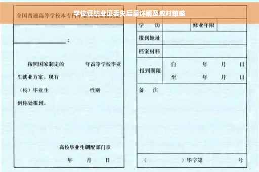 学位证毕业证丢失后果详解及应对策略