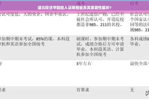 湖北经济学院收入证明模板及其重要性解析?