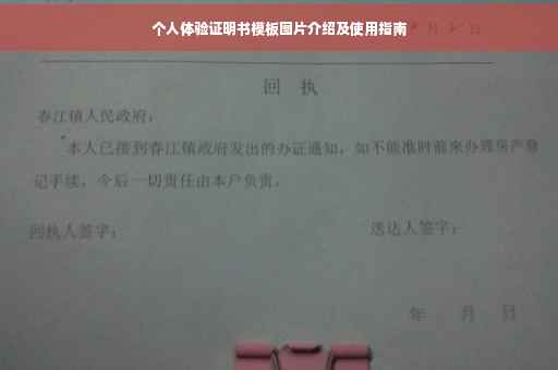 个人体验证明书模板图片介绍及使用指南
