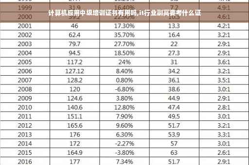 计算机应用中级培训证书有用吗,it行业副高要考什么证