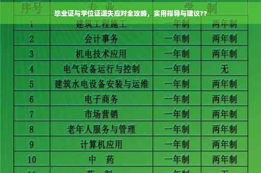 毕业证与学位证遗失应对全攻略，实用指导与建议??