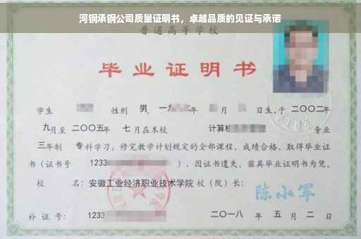 河钢承钢公司质量证明书，卓越品质的见证与承诺