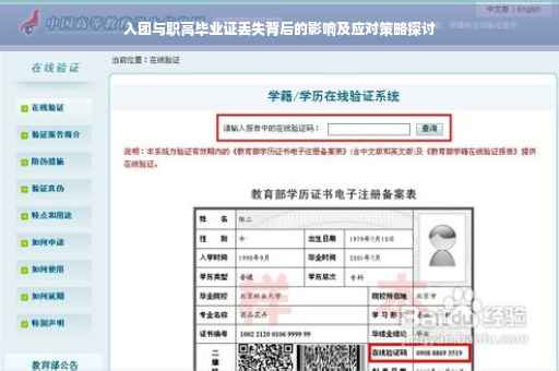 入团与职高毕业证丢失背后的影响及应对策略探讨