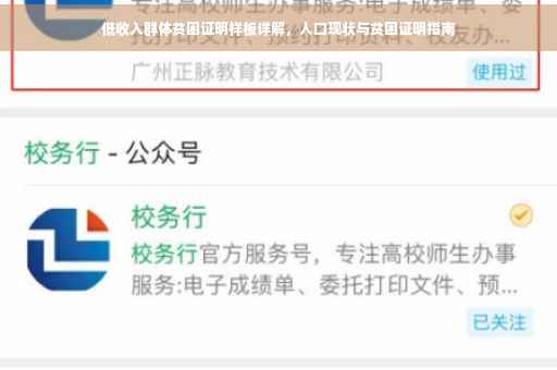 低收入群体贫困证明样板详解，人口现状与贫困证明指南