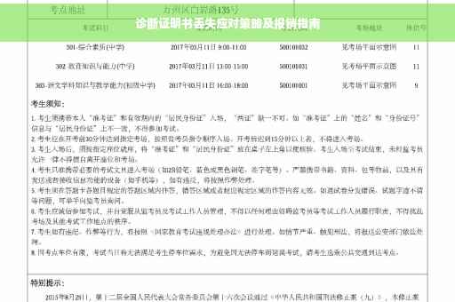 诊断证明书丢失应对策略及报销指南