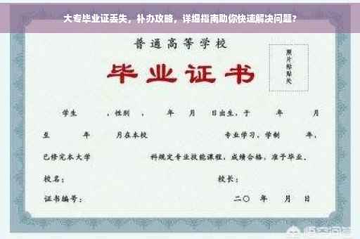 大专毕业证丢失，补办攻略，详细指南助你快速解决问题?