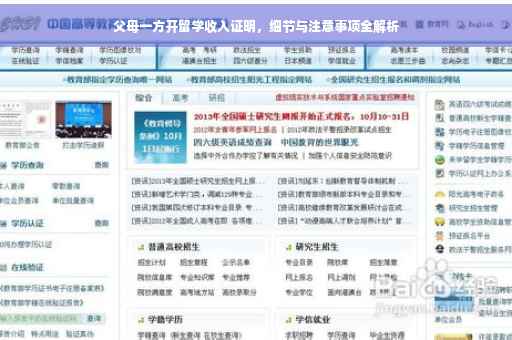 父母一方开留学收入证明，细节与注意事项全解析