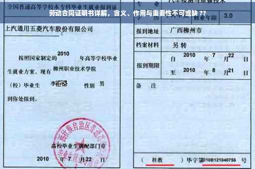 劳动合同证明书详解，含义、作用与重要性不可或缺 ??