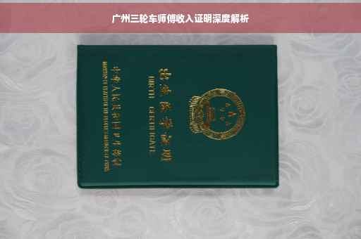广州三轮车师傅收入证明深度解析