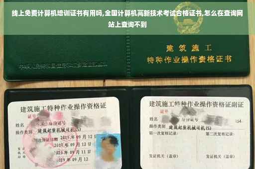 线上免费计算机培训证书有用吗,全国计算机高新技术考试合格证书,怎么在查询网站上查询不到