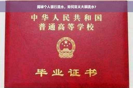 揭秘个人银行流水，如何定义大额流水？