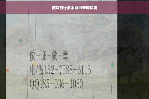 南京银行流水明细查询指南