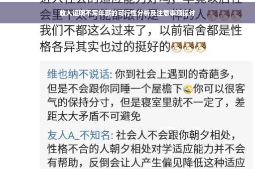 收入证明不写年薪的可行性分析及注意事项探讨