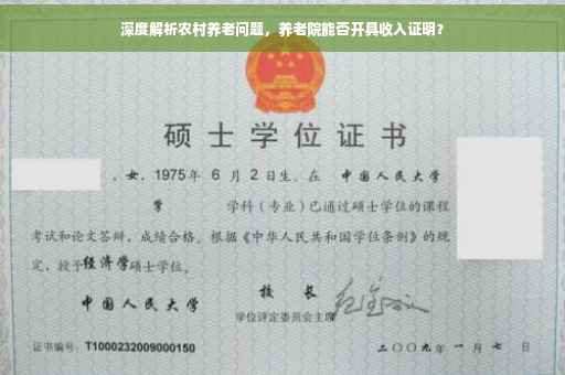 深度解析农村养老问题,养老院能否开具收入证明? 深度解析农村养老问题,养老院能否开具收入证明?