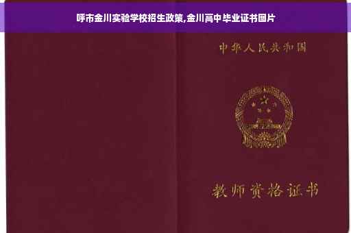 呼市金川实验学校招生政策,金川高中毕业证书图片