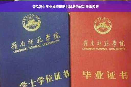 青岛高中学业成绩证明书背后的成功故事探寻