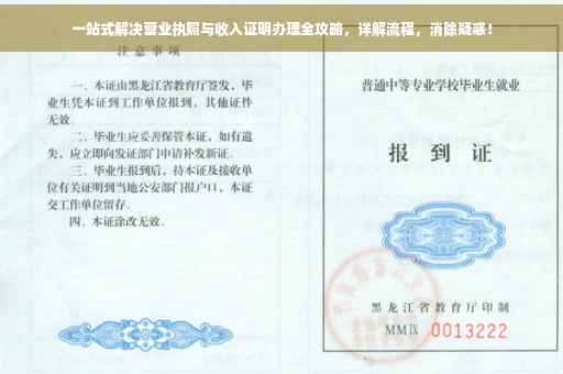 一站式解决营业执照与收入证明办理全攻略，详解流程，消除疑惑！