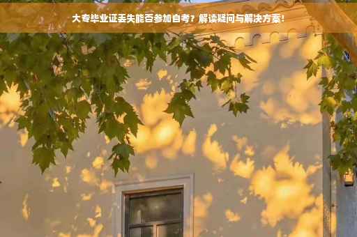 大专毕业证丢失能否参加自考？解读疑问与解决方案！