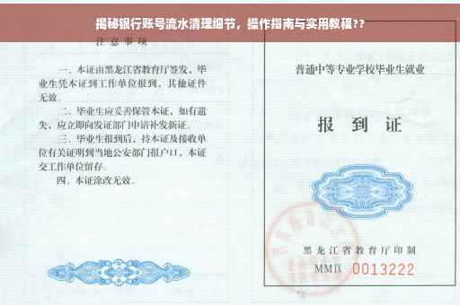 揭秘银行账号流水清理细节，操作指南与实用教程??