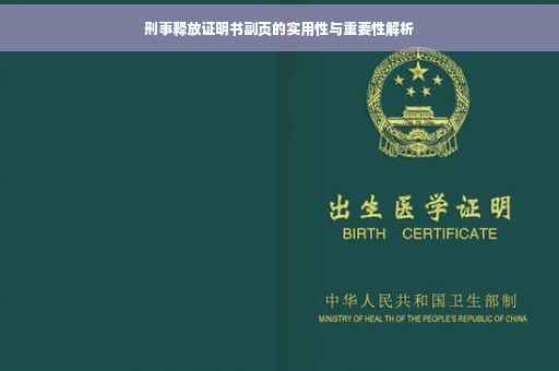 刑事释放证明书副页的实用性与重要性解析