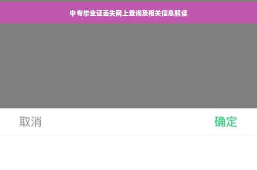 中专毕业证丢失网上查询及相关信息解读