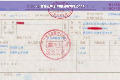 cct合格证书,计算机证书为啥是CCT