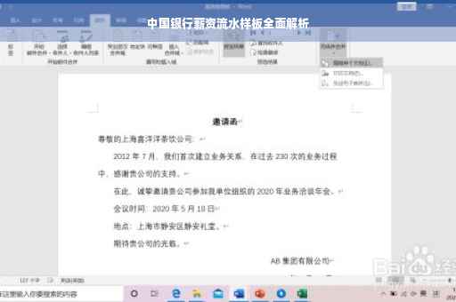 中国银行薪资流水样板全面解析