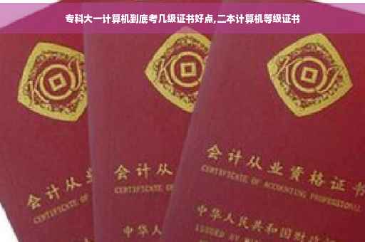 专科大一计算机到底考几级证书好点,二本计算机等级证书